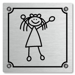 WC dívky, 148x148mm, stříbrná, Kansas